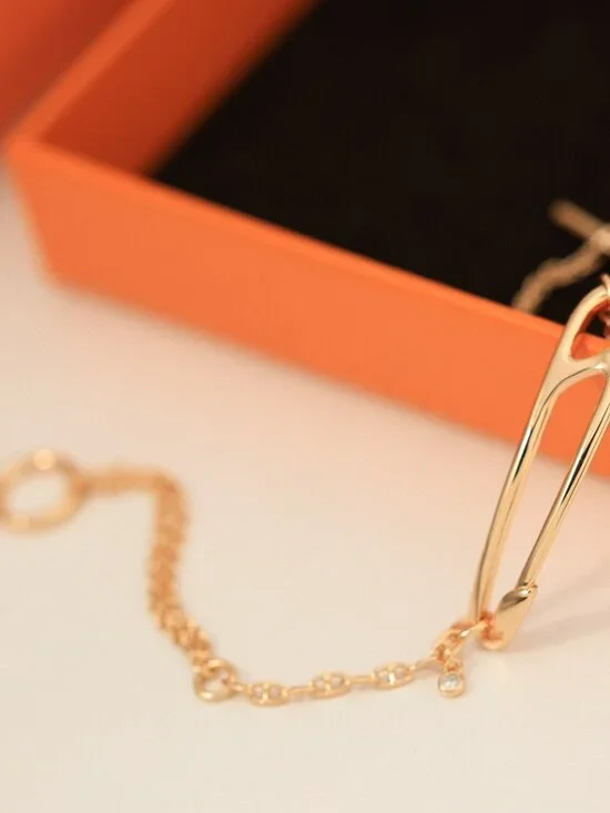 H's Rose Gold Diamond MM Chaine d'Ancre Punk Bracelet - Picture 7 of 9